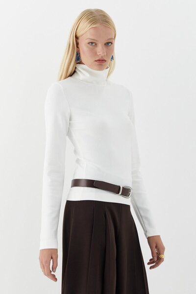 MARKALİSTE Σώμα με ψηλό λαιμό λευκό