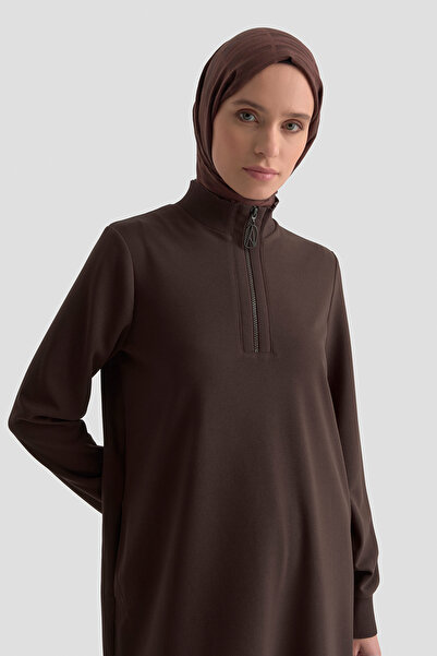 Armine TREND Μπλούζα με μανίκια με ραβδώσεις και μισό φερμουάρ 25KT456