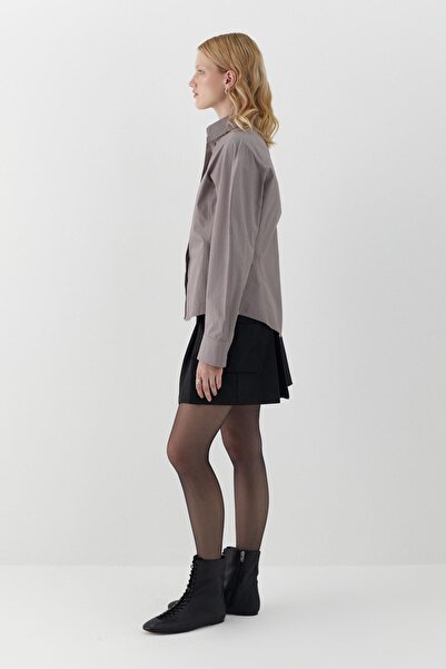 MARKALİSTE Sleeveless Poplin Shirt Gray