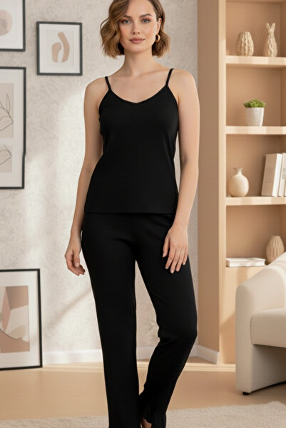 ELİTOL Σετ πιτζάμες γυναικεία φόρμα με μακρυμάνικο πλεκτό σχέδιο με πουά