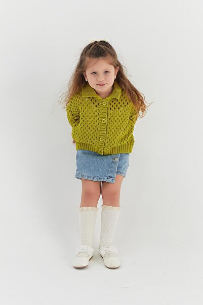 MARKALİSTE Children's Knitwear Cardigan Oil Green