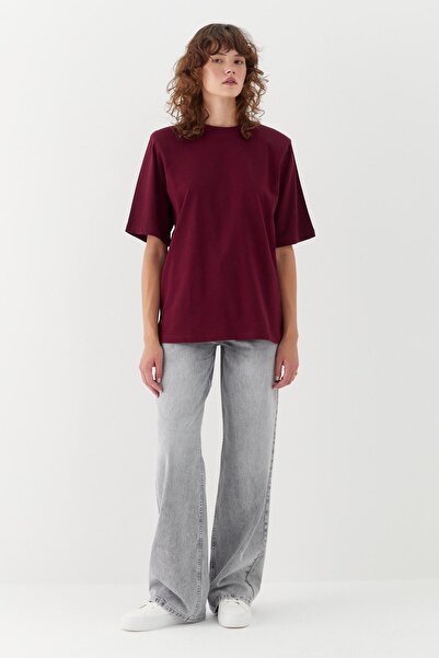 MARKALİSTE Μισό μανίκι βάτα τμχ Μπλουζάκι Βουργουνδίας