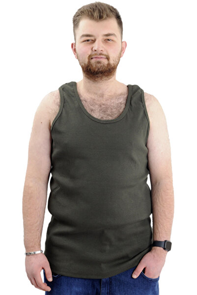 ModeXL Men's Sleeveless Tank Top 6341 - Khaki, Plus Size, Mode XL