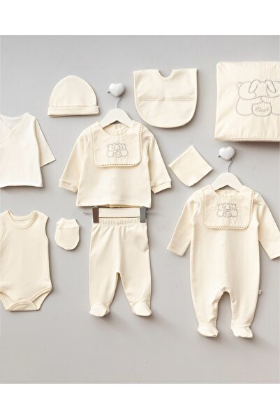 Mert Baby Best Friends 10'lu Hastane Seti %100 Pamuk Yenidoğan Ayıcık Nakışlı...