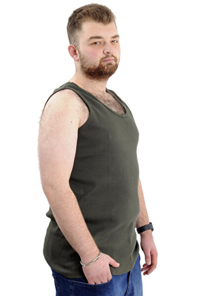 ModeXL Men's Sleeveless Tank Top 6341 - Khaki, Plus Size, Mode XL