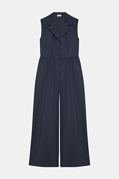 W Collection Dark Blue Sleeveless Long Jumpsuit