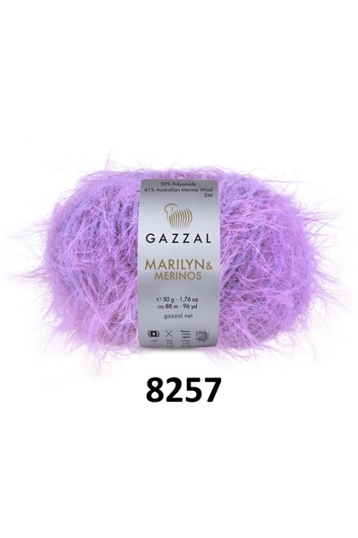 GAZZAL İPLİK Gazzal Marilyn Merino dugačka vunena pređa za pletenje 250g 5x50...