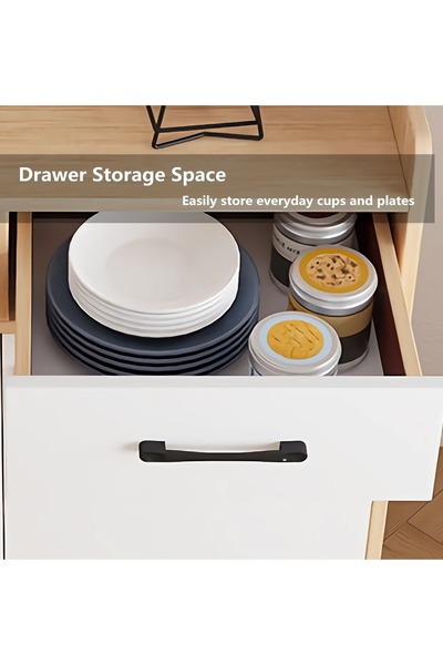 AGD Kitchen Storage Side & Corner Coffee Cabinet, 2 Doors 2 Drawers, 70x40x118 cm