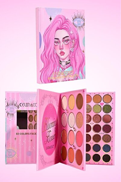 kevin coco Kitap Şekilli 82 Renk Far Allık Ve Aydınlatıcı Paleti