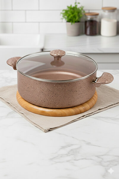 MEŞELER Granit 32 Cm Derin Tencere Rose