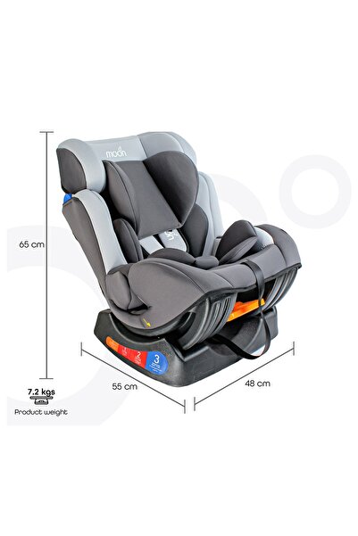 Moon Sumo Baby/Infant Car seat suitable from Birth to 6 Years-(Group (0,1,2) (0-25 Kg) Charcoal Grey