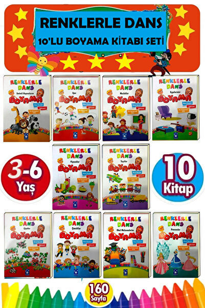 GÖNÜL YAYINCILIK Gönül Eğitici RENKLERLE DANS Öğretici Boyama Seti 10 Kitap