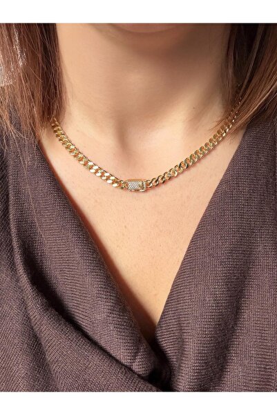 DGK COLLECTİON 14K gold renk,mükemmel işçiliğe sahip zarif baget kolye 💎