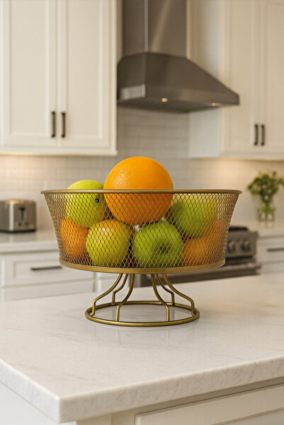 VENON ESKİTME Nazlı Meyvelik Sebzelik Metal Sepet Çok Amaçlı Kutu Banyo Mutfak Düzenleyici