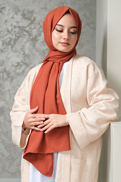 AFVENTE Brick Colored Cazz Cotton Shawl