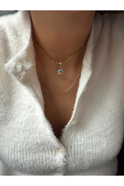 DGK COLLECTİON 14K gold renk,çok şık choker,2'li kombin kolye🤗