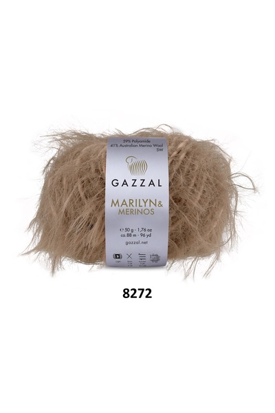 GAZZAL İPLİK Gazzal Marilyn Merino dugačka vunena pređa za pletenje 250g 5x50...