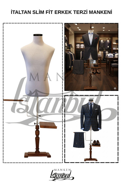 Manken İstanbul Italyan Kalıp Slim Fit Erkek Terzi Mankeni Prova Mankeni Vitr...