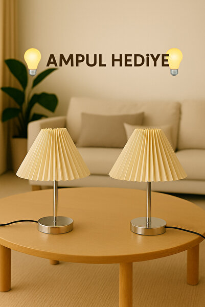 EvLight 2-Piece Maison Pleated Silver Lampshade