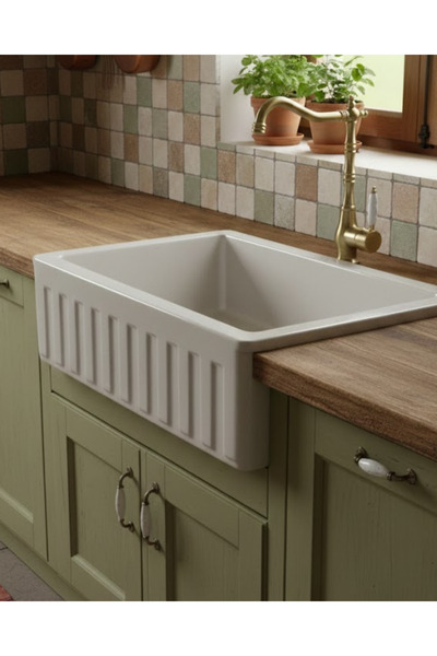 FAUMIX Eskitme Rustik  Çift Girişli Model Mutfak Eviye Bataryası