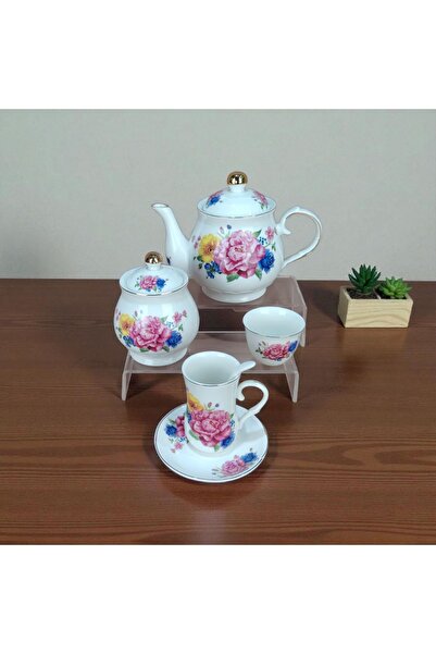 AR HOME طقم شاي وقهوة من البورسلين مكون من 52 قطعة