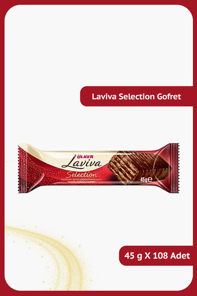 Ülker LAVİVA Selection - Sütlü Çikolata Kaplamalı Fındıklı Kremalı Gofret - 45 gram - 108 Adet