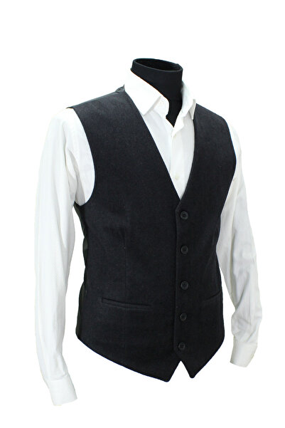 MENTOR REGALO Men's Vest V-Neck Smoked Gray Thick Fabric 50587