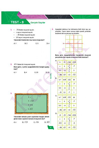 Karekök Yayınları 8. Sınıf Lgs Matematik Soru Bankası U296317