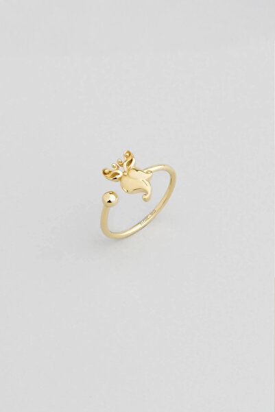 So CHIC... Mistik Rüya 18 Ayar Sarı Altın Kaplama Gümüş Uğurlu Baykuş Yüzük