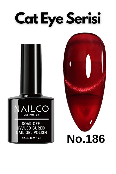 Naıl Co Uv Led Kalıcı Oje 7.5 ml Kedi Gözü Cat Eye Magnetik Seri Nailco 186