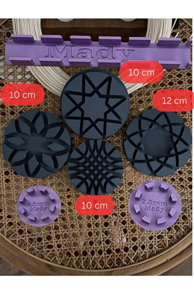 Mady Aksesuar Mold din ratan, șablon, set de matrițe, set de 7, dimensiune mare, 12 cm