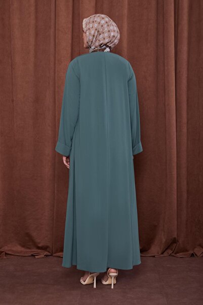 Levidor Πράσινο φεράκι με πλισέ στα πλαϊνά και λεπτομέρεια με κουμπιά