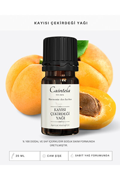 caintela Kayısı Çekirdeği Yağı 20 ml - Cildi Korur, Yumuşatıcı ve Besleyici E...