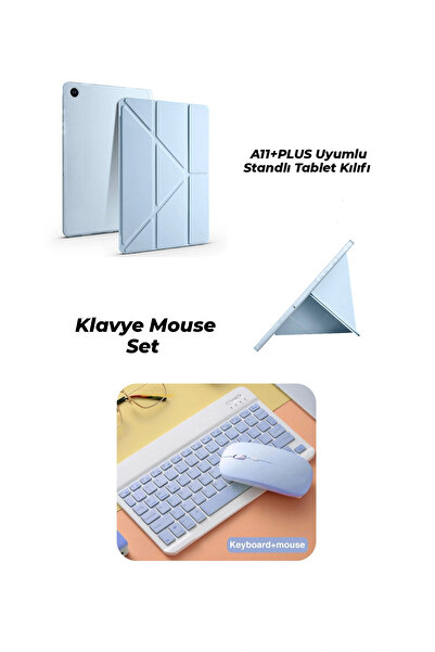 EHZ TEKNOLOJİ Galaxy A11+Plus Compatible Tablet Case with Stand + Keyboard Mouse Set