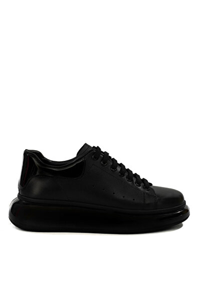 ALTA GRACIA Black Sneakers Genuine Leather Thick Balloon Sole, Stylish & Comfortable Casual Sports Shoes