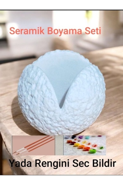 Denic Tasarım Taş Boyama Seti - 1 Fırça - 3 Boya- Seramik Dekoratif Meteor Çu...