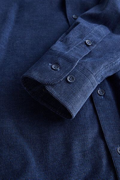 W Collection Relax Fit Indigo Trophy Soft Collar Shirt