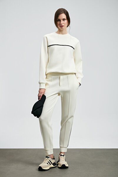 Lufian 122050008 Γυναικείο πλεκτό παντελόνι Cessica ΛΕΥΚΟ