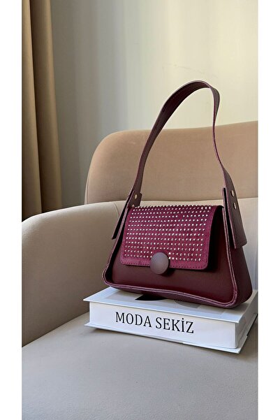 Moda Sekiz Дамска чанта за през деня и нощта, украсена с камъни