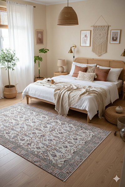 Loop Rugs El Dokuması Eskitme Vintage Yün&Pamuk Türk Halısı - 140 x 249 - Cm ...