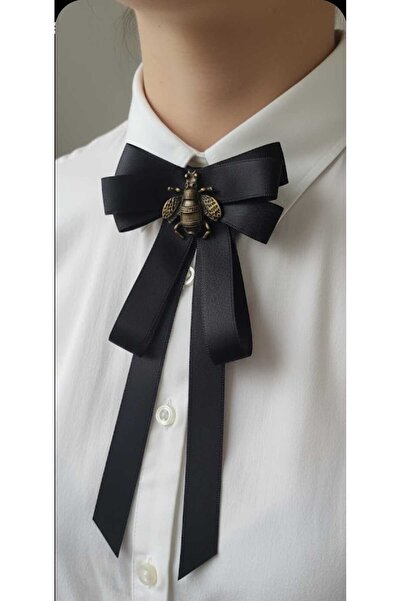 LO ADORO Women's Tie Special Production Bow Tie Collar Bee Brooch Bee Accessory Included Women's Bee Bow Tie
