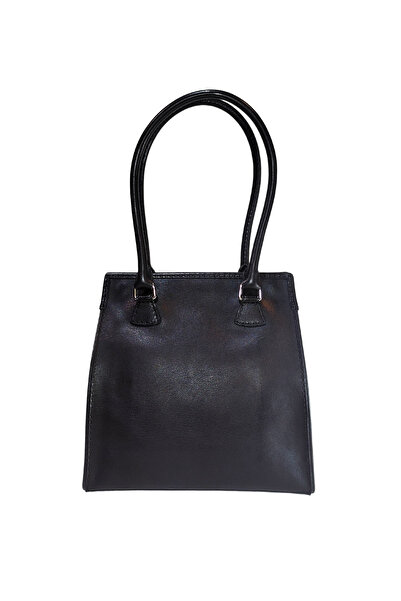 GÖN Women's Handmade Leather Snap Closure Logo Detailed Hand and Shoulder Bag Armo