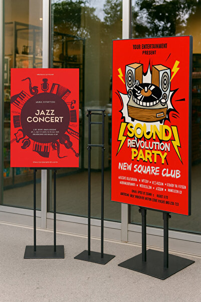 Grand City Media حامل أعلانات | مزدوج الجوانب