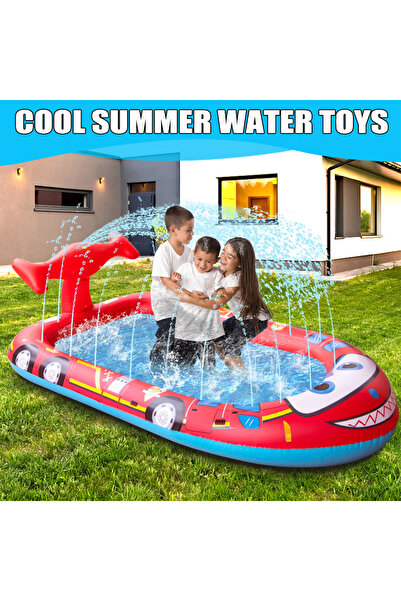 Generic Children's Inflatable Fountain & Paddling Pool 170x90x40 cm - Fire Truck
