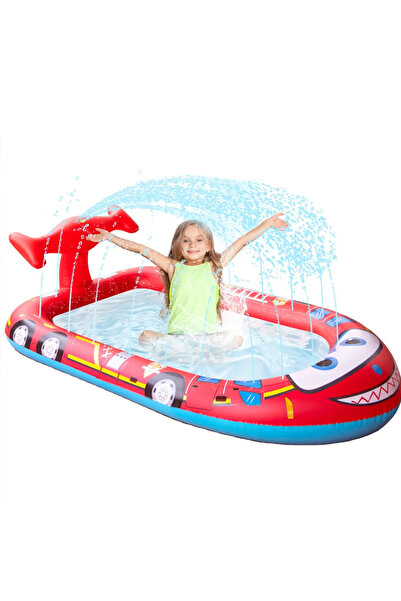Generic Children's Inflatable Fountain & Paddling Pool 170x90x40 cm - Fire Truck