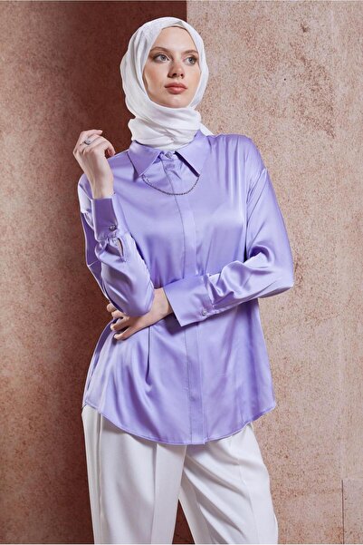 Alvina Σατέν Μπλούζα Πουκάμισο - Μοντέλο 44430