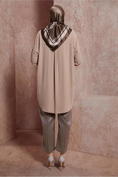 Alvina Shirt Collar Sequin Detailed Tunic 44569