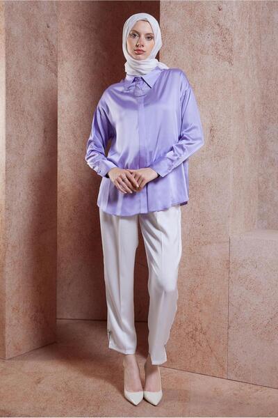 Alvina Σατέν Μπλούζα Πουκάμισο - Μοντέλο 44430