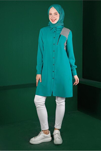 Alvina Buttoned Tunic with Hawkbeak Pattern Detail 43288