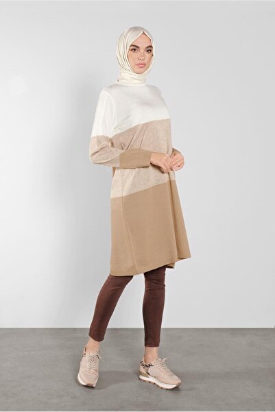 Alvina 41075 Model Color Transition Thin Knitwear Tunic